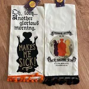 Hocus Pocus Halloween kitchen towels set of two NWT